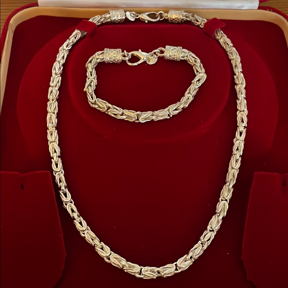 Solid Sterling silver 925 necklace & bracelet